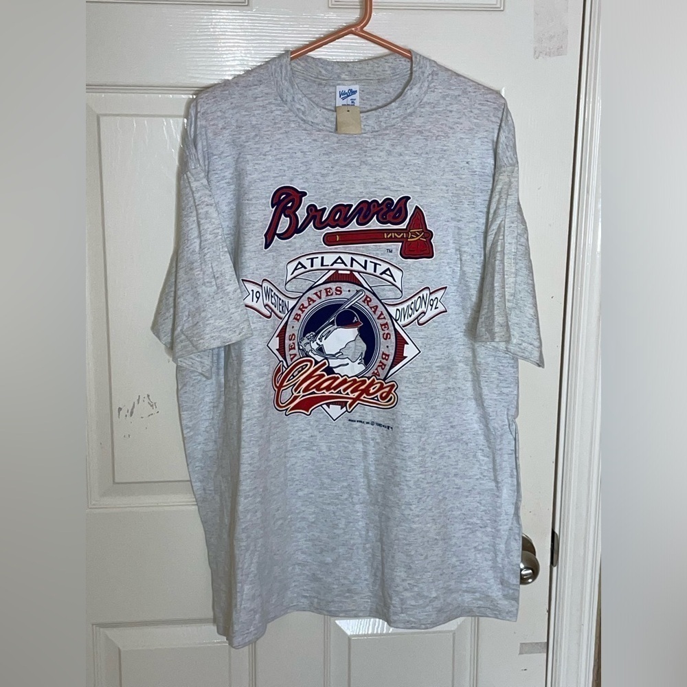 Vintage NWT 1992 Atlanta Braves Western Division Champs T-Shirt Men's Size XL - Picture 9 of 10